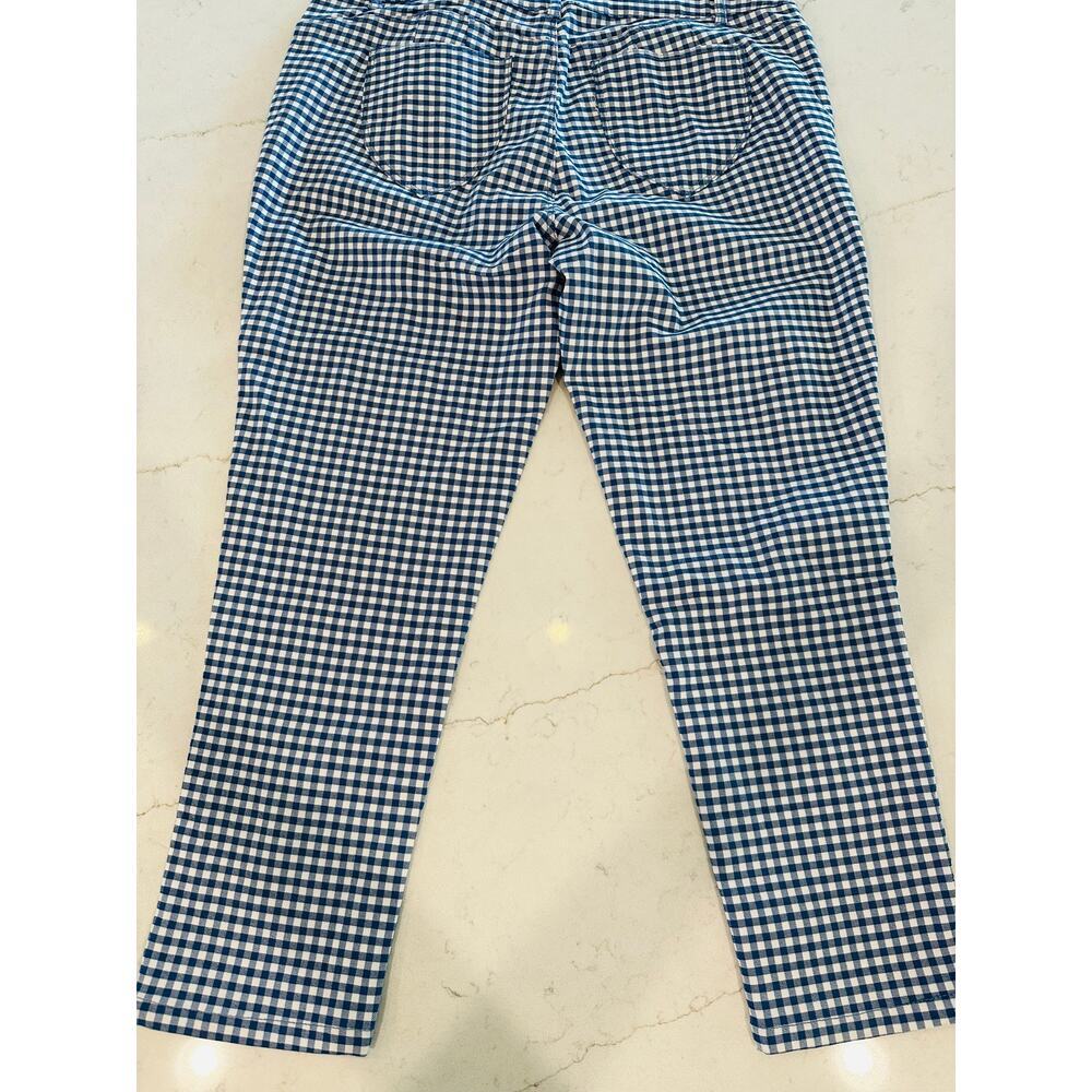 Sabrina Lauren Women’s Plus Cropped Pants Gingham Stretch Comfort Summer 22 NWT - Picture 2 of 9